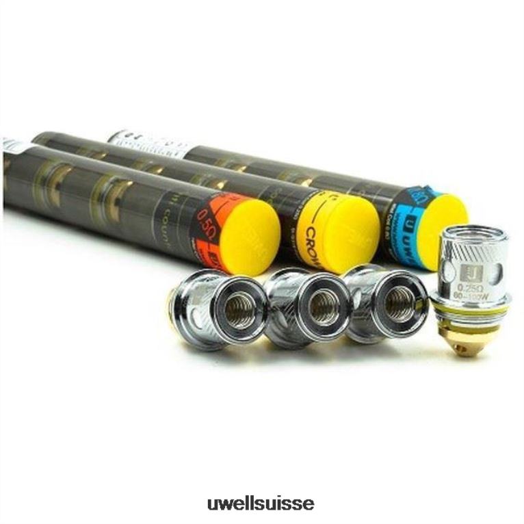 UWELL CROWN 2 bobines de remplacement (paquet de 4) sus316 parallèle 0,25 ohm NLB2N260 - UWELL Zurich