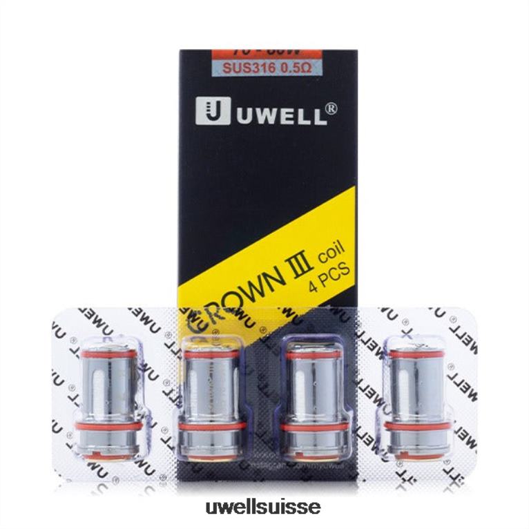 UWELL CROWN 3 bobines (paquet de 4) 0,25 ohm NLB2N91 - UWELL Vape Jetable