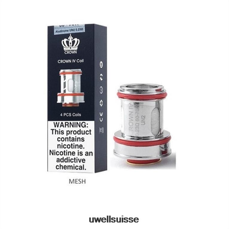 UWELL CROWN 4 bobines de remplacement (paquet de 4) un2 double maille 0,23 ohm NLB2N184 - UWELL Vape Pod