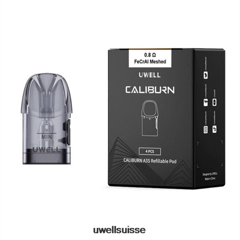 UWELL CALIBURN A3 dosettes de remplacement | paquet de 4 0,8 ohm 2 NLB2N19 - UWELL Genève